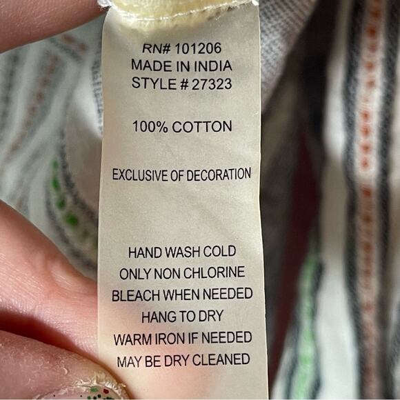 Soft Surroundings 100% Cotton Embroidered Tunic Top - Picture 8 of 8